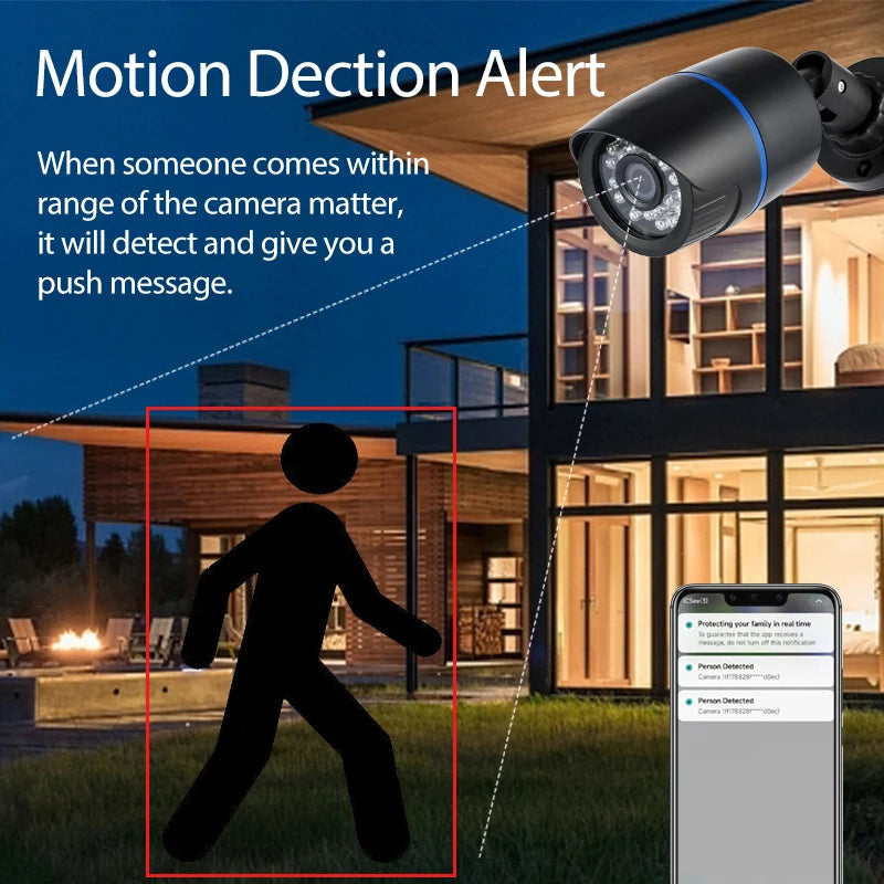 POE IP Camera IP65 Waterproof Bullet Outdoor 3MP 24Pcs IR LED Security Night CCTV System Video Surveillance