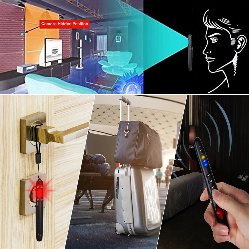 G718 anti Spy Camera Detector Protection Alarm Multi-Function Mini Wireless Wifi Tester RF Signal Device Scanner Infrared Detect