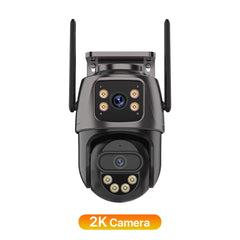 IP Camera 6K 9MP HD Wifi Outdoor Camera 8X Zoom Three Lens Dual Screen Home Security PTZ Camera 6MP Video Surveillance Icsee