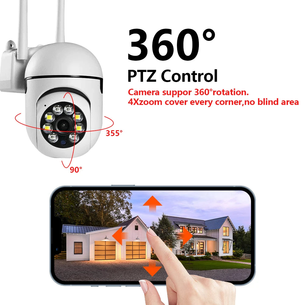 2MP Wifi Surveillance Camera Color Night Auto Tracking CCTV IP Wifi Camera Security Protection Home Surveillance Camera Monitor