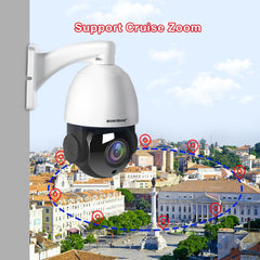 Outdoor 30X Zoom POE PTZ 4K 8MP 5MP H.265 Audio Speed Dome IP Camera Night Vision 80M CCTV Camera Hikvision Protocol Compatible
