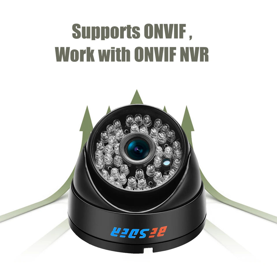 BESDER Wide Angle 2.8Mm Vandal Proof 1080P IP Camera Dome Waterproof 48 PCS LED Indoor Outdoor Network IP Camera IR Night Vision