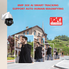 Outdoor 30X Zoom POE PTZ 4K 8MP 5MP H.265 Audio Speed Dome IP Camera Night Vision 80M CCTV Camera Hikvision Protocol Compatible