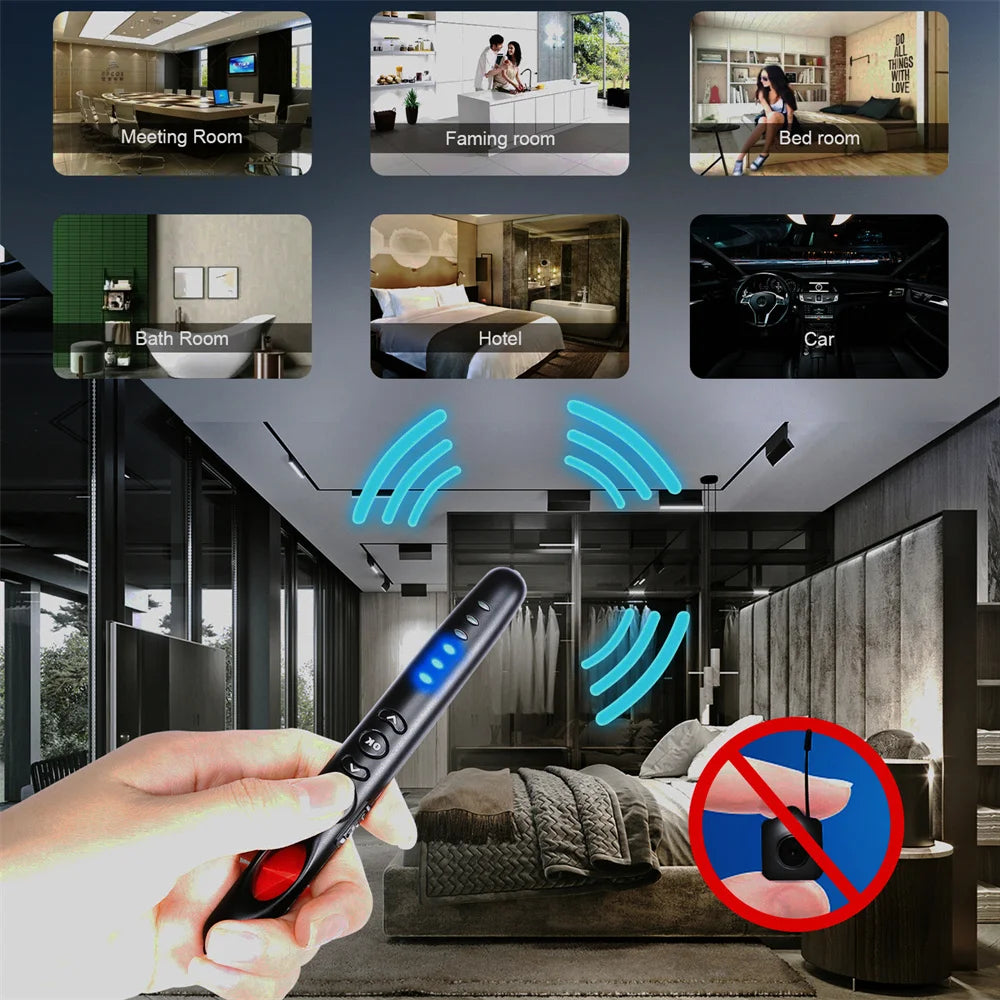 G718 anti Spy Camera Detector Protection Alarm Multi-Function Mini Wireless Wifi Tester RF Signal Device Scanner Infrared Detect