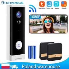 Wifi Video Doorbell Camera Tuya Smart Home Wireless Door Bell 1080P Battery Door Phone Alexa Camera Mini Intercom Apartment