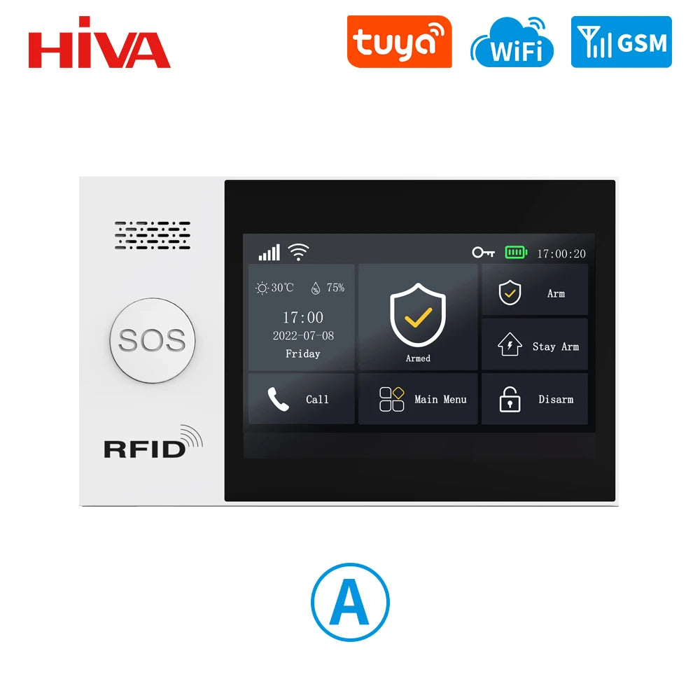 PG-107 Tuya Wireless WIFI GSM Home Burglar Alarm System IP Camera PIR Motion Sensor Door Sensor Security Alarm Kit APP Control