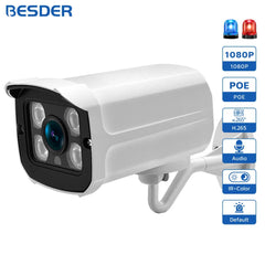 BESDER Aluminum Metal Waterproof Outdoor Bullet IP Camera 720P 960P 1080P Security Camera CCTV 4PCS ARRAY IR LED Video Camera IP
