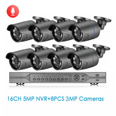 H.265 16CH POE NVR Kit 3MP CCTV Camera System 3MP Outdoor Waterproof Audio IP Camera POE Security Video Surveillance Set