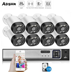 8CH 5MP NVR POE CCTV Camera Security System Kit Two Way Audio Ai IP Camera Outdoor Color Night Vision Surveillance Set