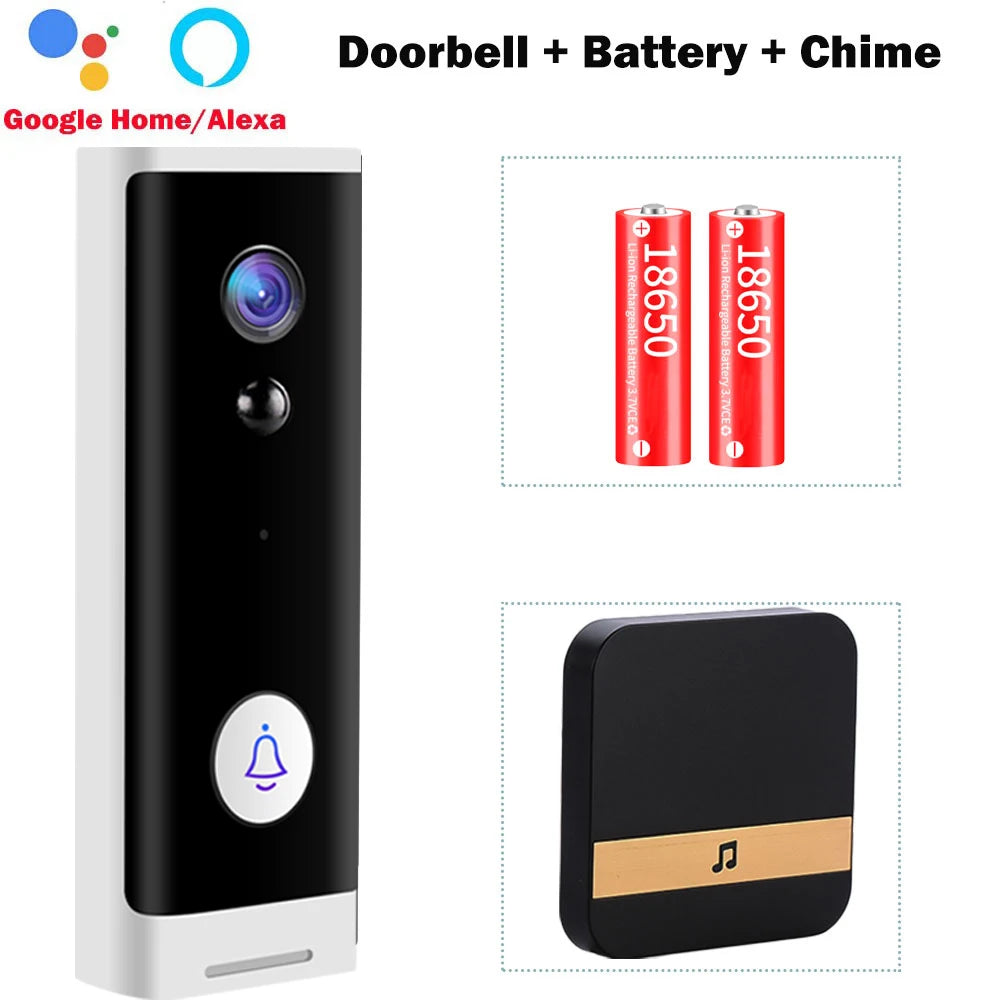 Wifi Video Doorbell Camera Tuya Smart Home Wireless Door Bell 1080P Battery Door Phone Alexa Camera Mini Intercom Apartment
