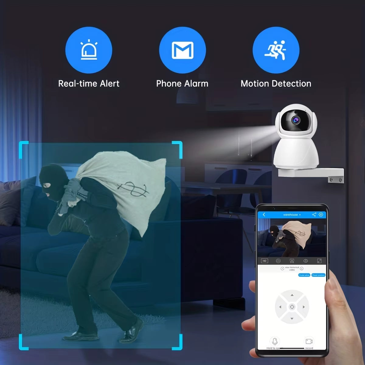 FHD Wireless WIFI Camera PTZ IP CCTV Security Protector Surveillance Camera Smart Auto Tracking Baby Monitor Two Way Audio