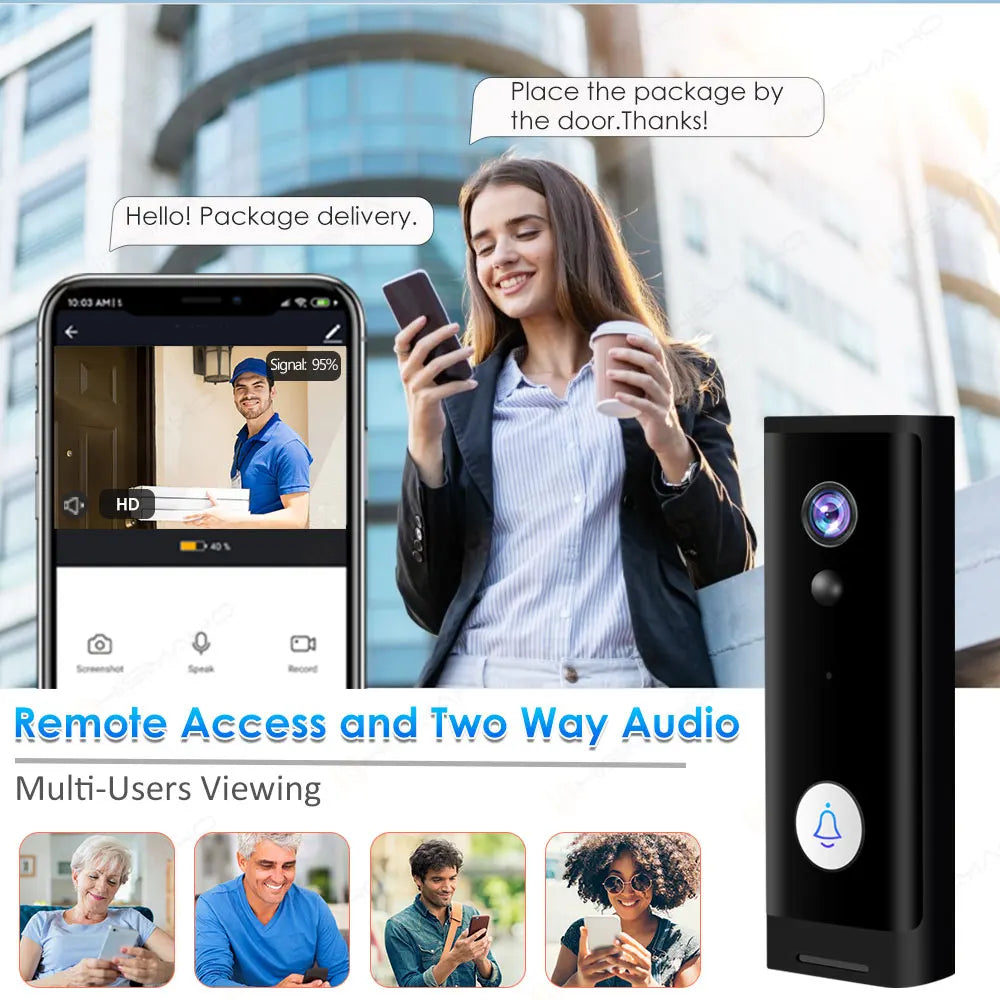 Wifi Video Doorbell Camera Tuya Smart Home Wireless Door Bell 1080P Battery Door Phone Alexa Camera Mini Intercom Apartment