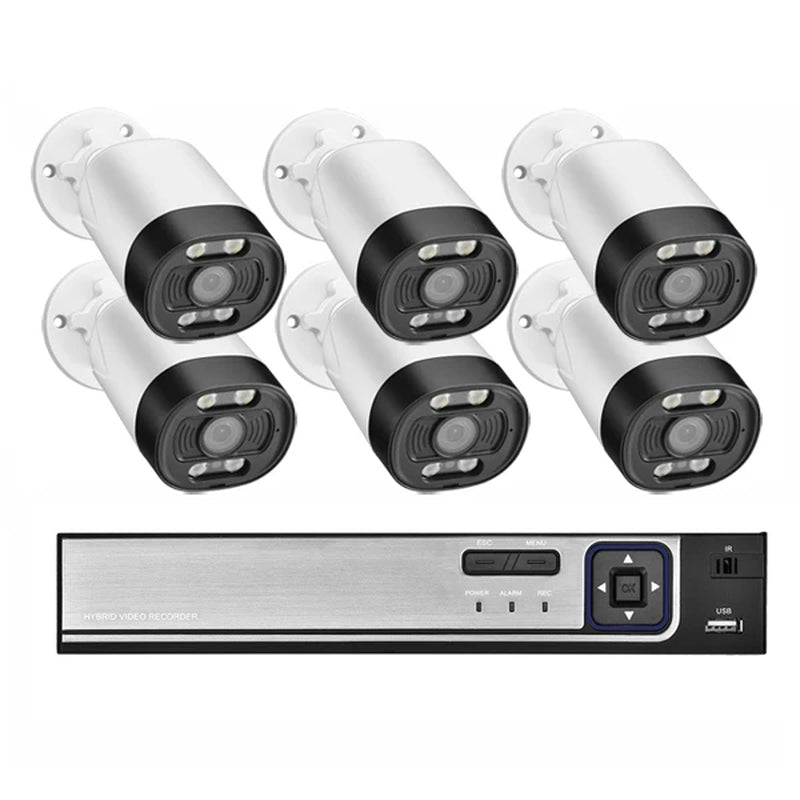8CH 5MP NVR POE CCTV Camera Security System Kit Two Way Audio Ai IP Camera Outdoor Color Night Vision Surveillance Set