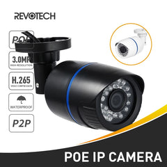 POE IP Camera IP65 Waterproof Bullet Outdoor 3MP 24Pcs IR LED Security Night CCTV System Video Surveillance